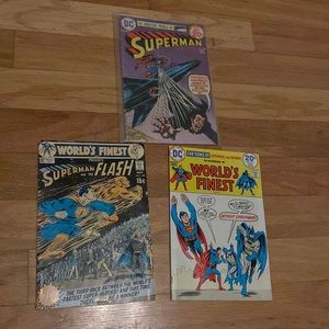 Superman vintage collectible 80s comic set bundle in plastic